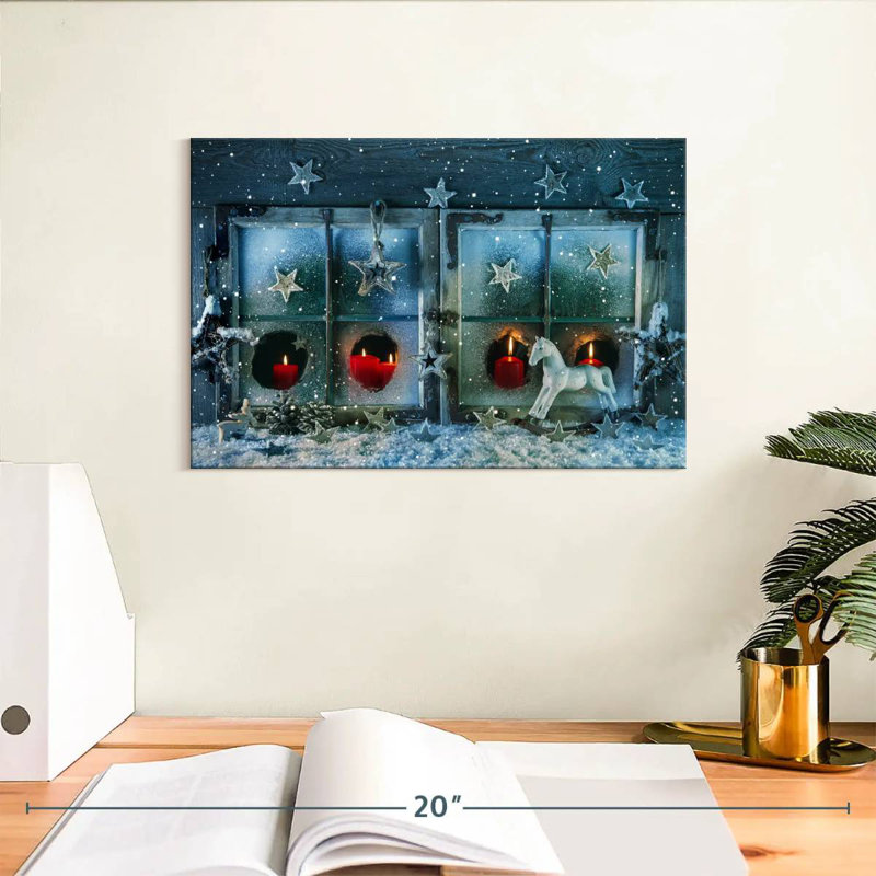 Fenêtre blanche de Noël, H 8 po x l 12 po