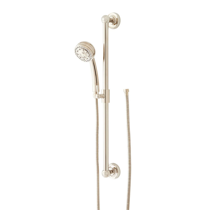 Douche à main 30 po multifonctionnelle et barre coulissante, Nickel poli