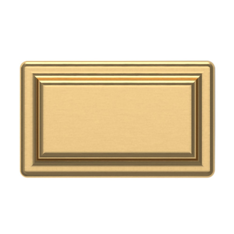 4425 Rectangle Raised Knob, Satin Brass