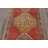 Bohemian Wool Runner Rug, 35x121.7 Inch Red Patchwork Rug