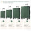 Valises extensibles Hardshell 6 pièces avec roulettes doubles, serrure TSA pour hommes et femmes