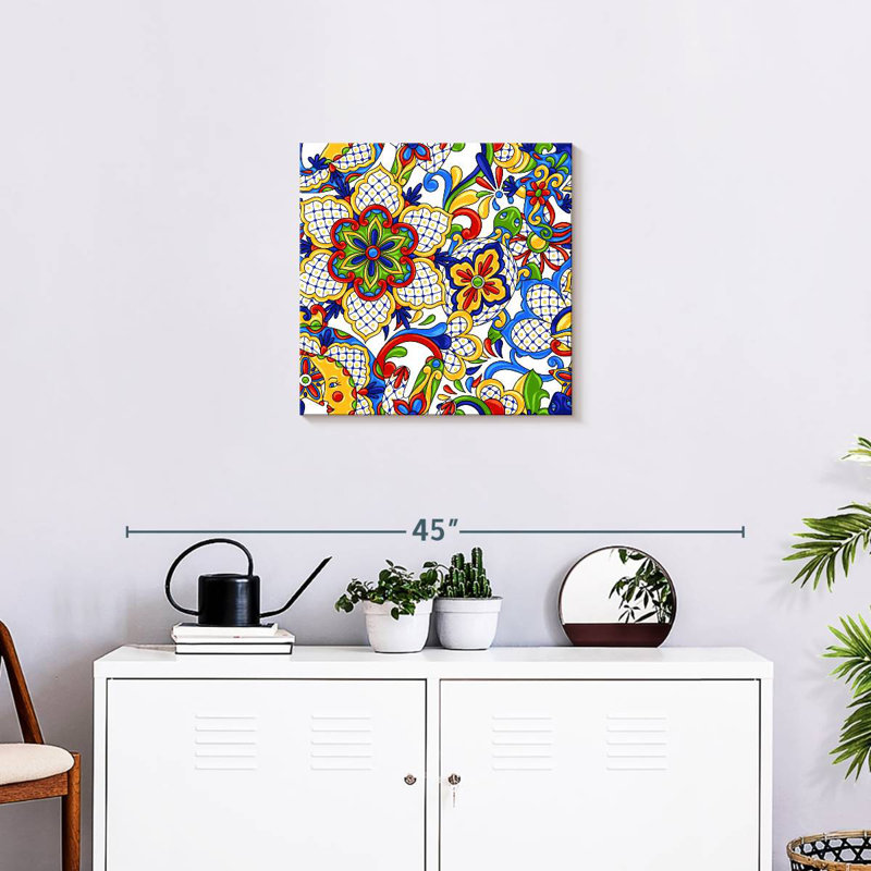 Kerner Bold Talavera Flowers, 20" H x 20" W