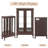  44" Lighted Curio Cabinet, 3-Tier Glass Display Cabinet with Glass Doors & Adjustable Shelves, Acrylic Back Panel, Light Blub Included, Vintage China Cabinet for Living Room, Kitchen-1375564578