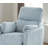 Contemporary Power Glider Recliner W/ Swivel Curved Arms Pillow Fill Swivel Chair Sky Blue Finish Primary Living Room-1647656151