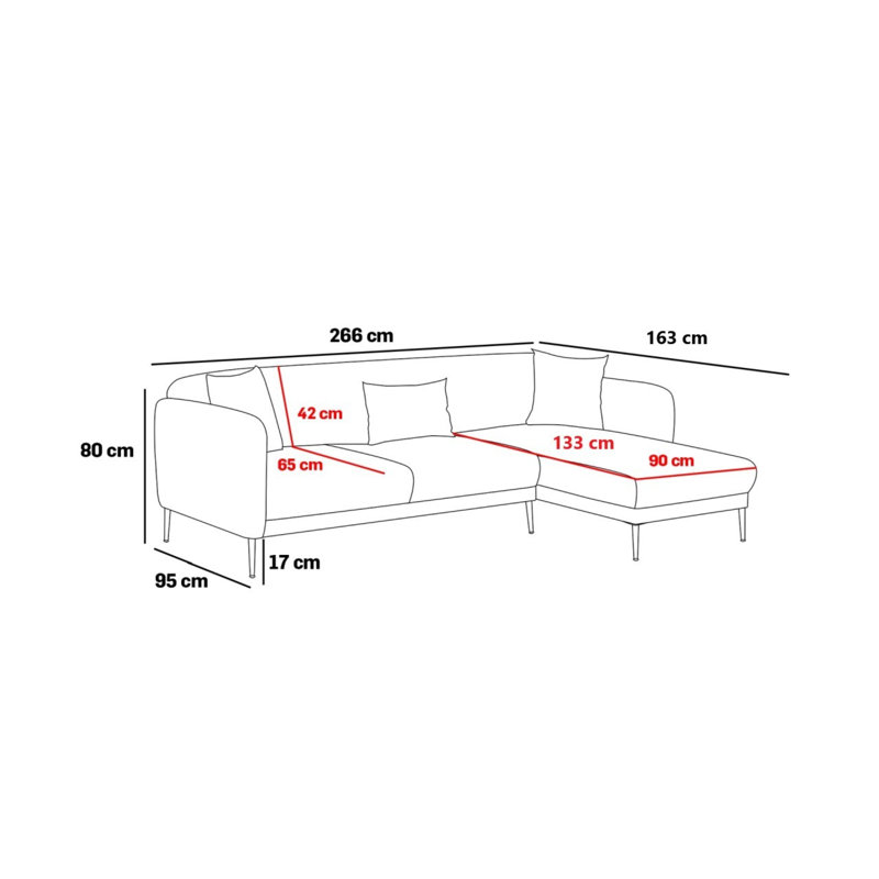 Canapé modulaire 2 pièces Darron, 100 % polyester crème