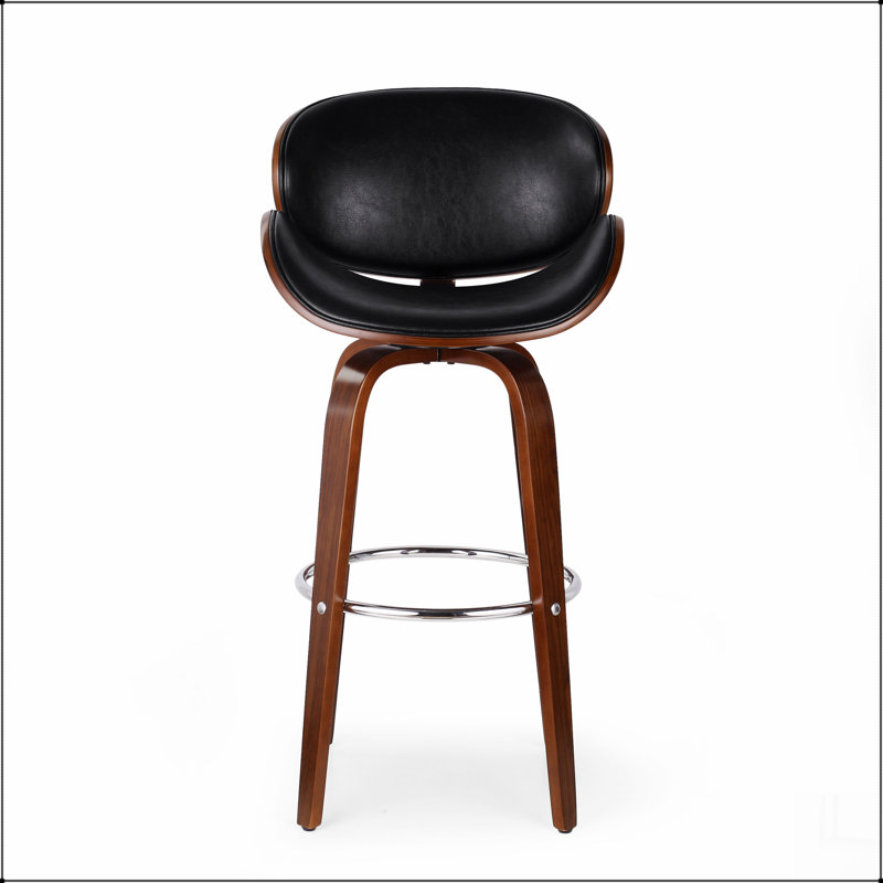 Tabouret tournant 30 "Mid-Century, Noir