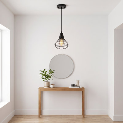 Mini-luminaire suspendu pour îlot de cuisine 1 lumière noir mat
