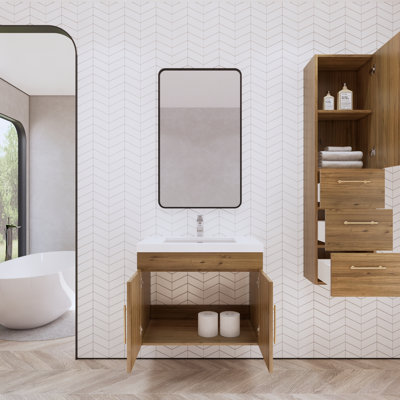 Foushee 30" Wall-Mounted Single Bathroom Vanity Set