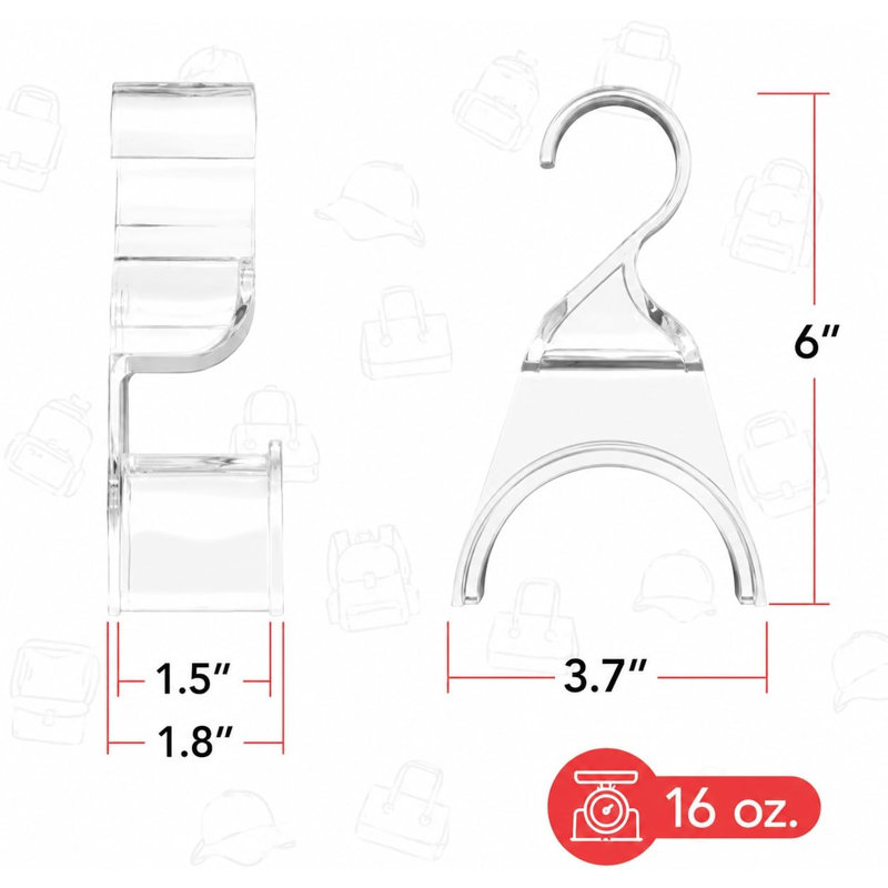 Ensemble de 3 supports à main pour sac à main - Rangement durable en acrylique