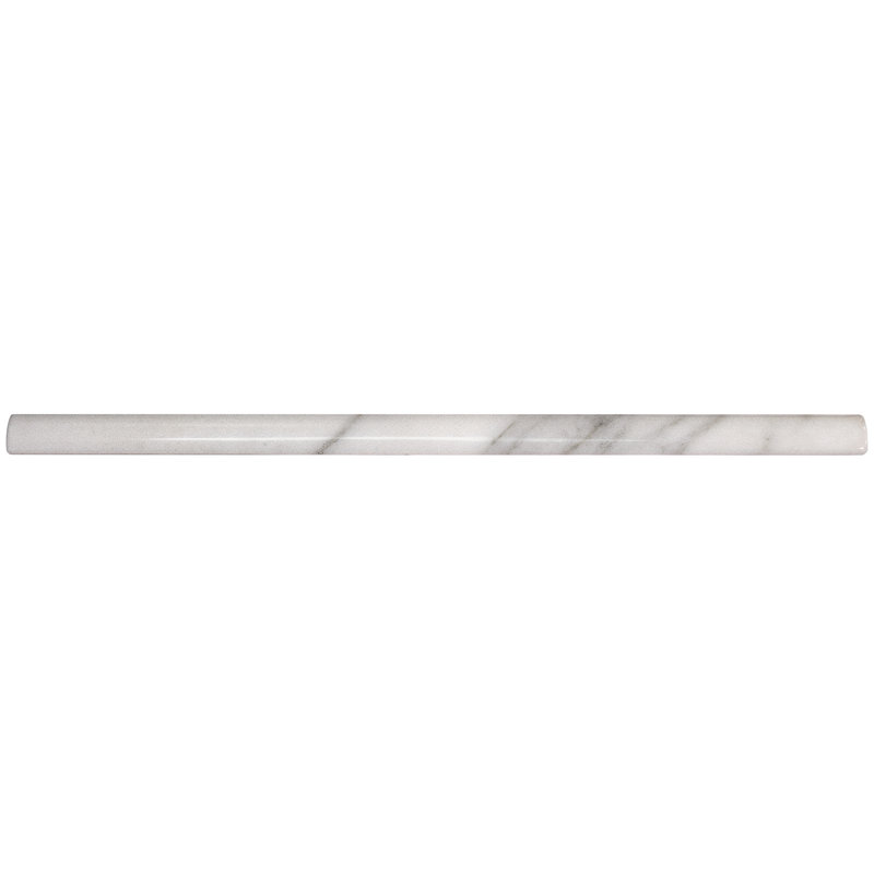 Santorini 0.56 in. x 11.81 in. Polished Ceramic ¼ Round Wall Tile Trim, Statuario