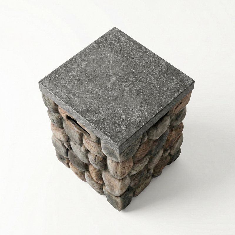  50000 BTU Propane Fire Pit Table With Propane Tank Cover, Gray