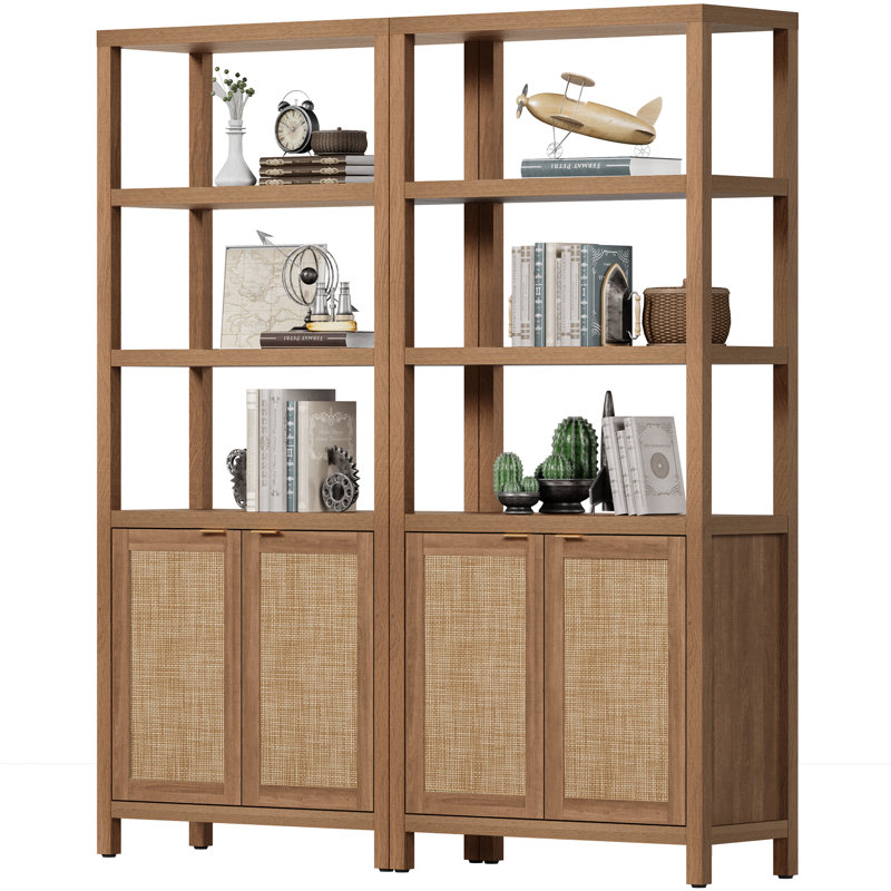 Bibliothèque standard H 70,9 "x l 30,7" Marliee, Chêne caramel récupéré, 2