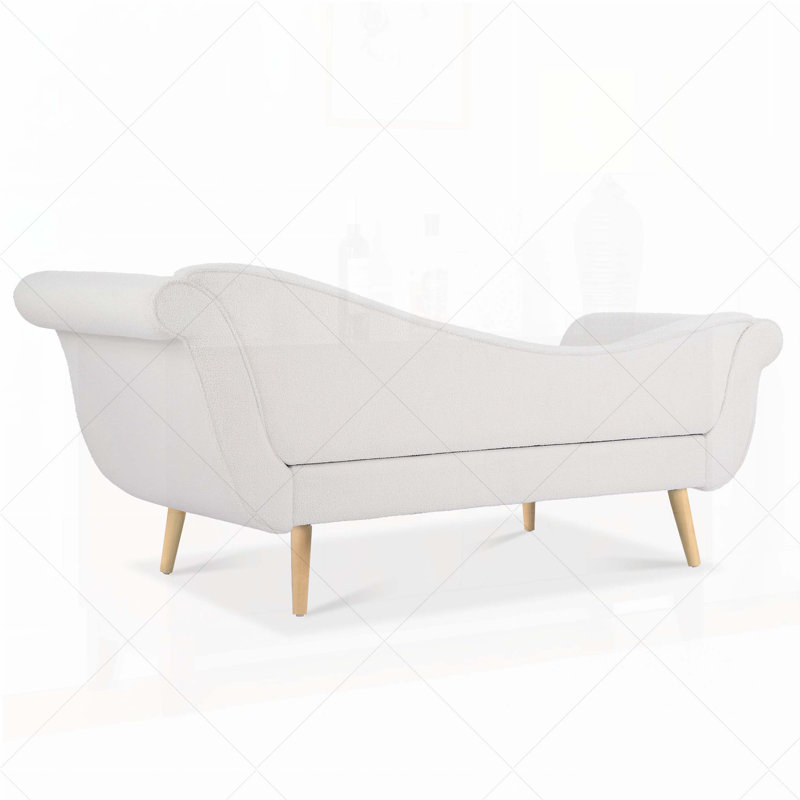 Chaise longue avec accoudoirs à volutes