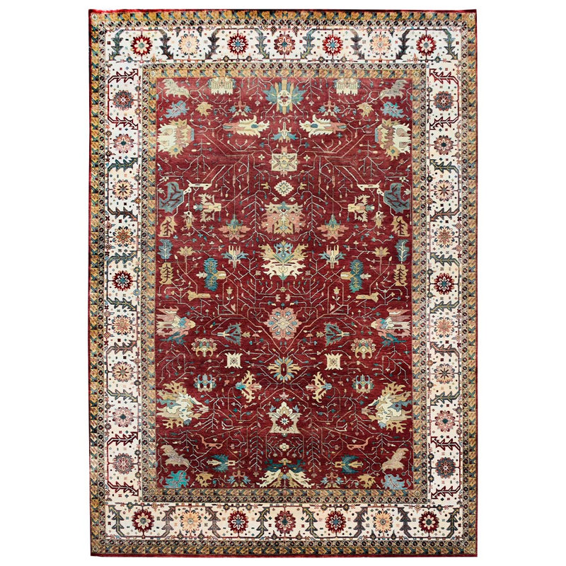 Elegant Wool Oriental Area Rug, Rectangle 10' x 14'