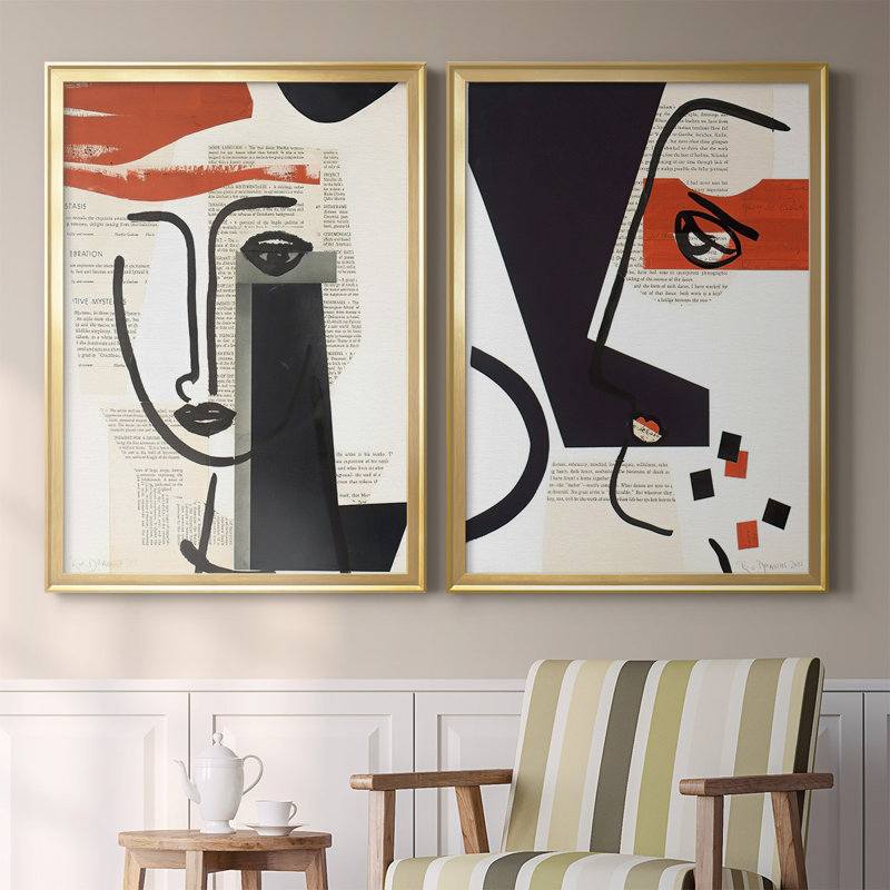«Face of A Century V», toile encadrée de qualité supérieure - prête à être accrochée, H 41,25 po x l 61 po x P 1,25 po, Or