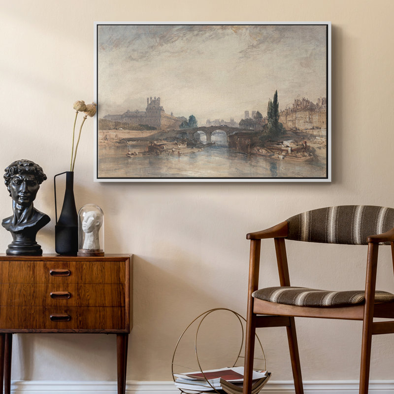 Paysage rétro - CDXL III, H 17 po x l 25 po x P 2 po, Toile encadrée flottée blanche