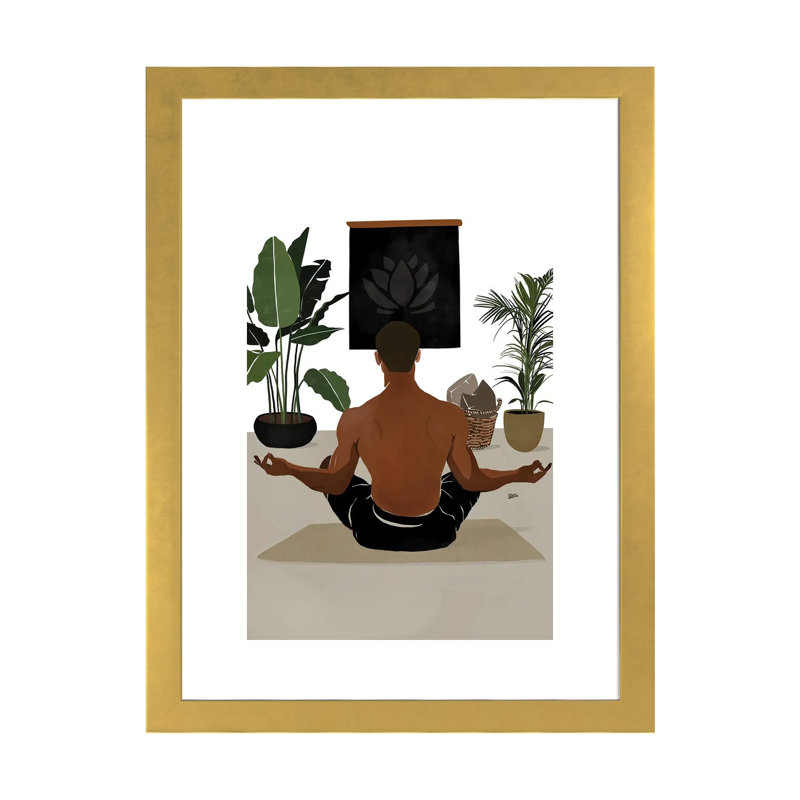 « Focus » par Bria Nicole-impression d’art graphique, Blanc, H 32 po x l 24 po x P 1 po, Papier encadré doré