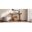 Console de style minimaliste moderne de 50 po, conception d'assemblage incrusté, pieds en bois massif, placage de pin, plateau de table épais et tablette inférieure, table de canapé d'entrée pour le couloir du salon
