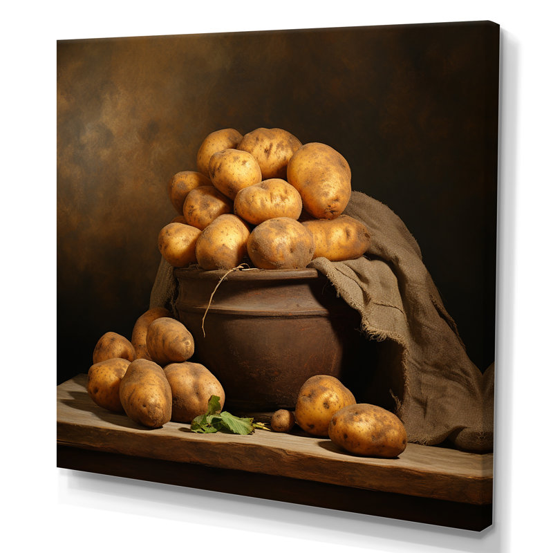 «Potato Amber» sur toile, Toile tendue, H 36 po x l 36 po x P 1,5 po