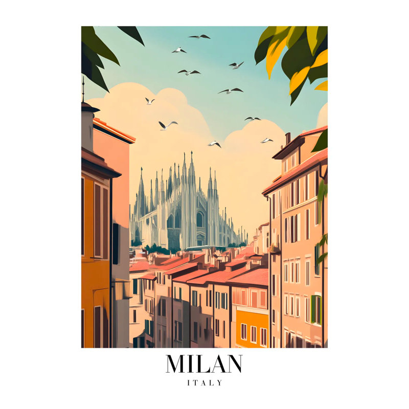 Timeless Elegance Of Milan Art Print, 42 cm H x 30 cm W