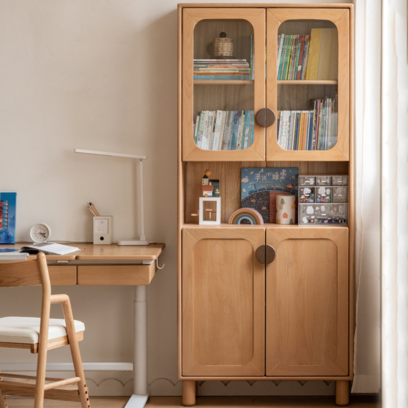 Burlywood Solid Wood+Glass Display Cases