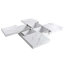 Square Marble Veneer Coffee Table with Sliding Top and Storage