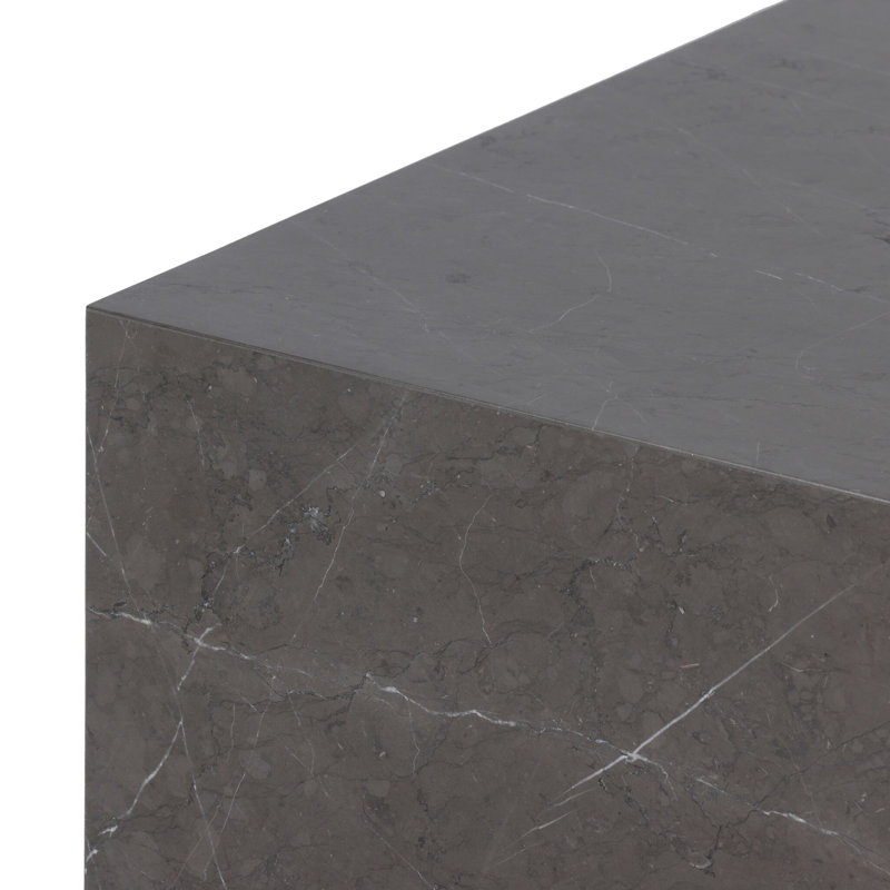 Kulp Marble Top End Table, Gray Italian Marble