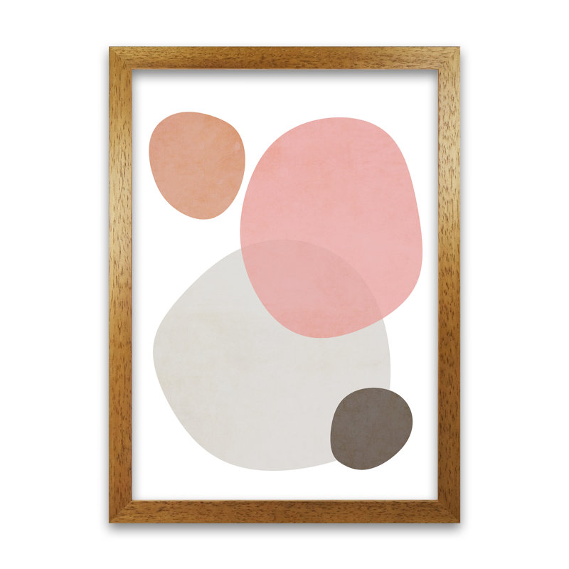 Pink And Grey Nursery A - Print, 42cm H x 30cm W x 3cm D, Oak Frame