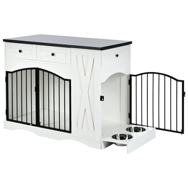 Versatile Heavy-Duty Dog Crate with Practical Drawers and Stylish Design