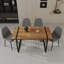 Ensemble de table de salle à manger en bois aggloméré et ensemble de chaises de salle à manger moderne de 4 pièces, ensemble de table de salle à manger de style médiéval-42226417-62309993-62309992