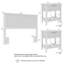 Tête de lit double / grand cannelée 65W avec ensemble de 2 tables de chevet, mobilier de chambre-401119434