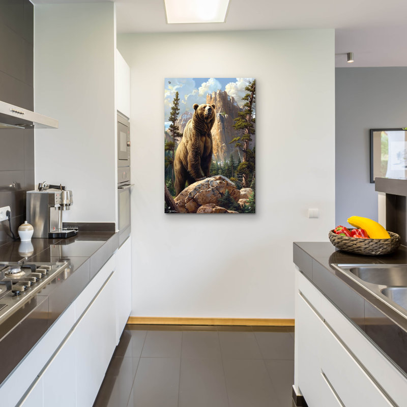«Bear debout» par Momart, art mural en verre acrylique, H 36 po x l 24 po x P 0,2 po