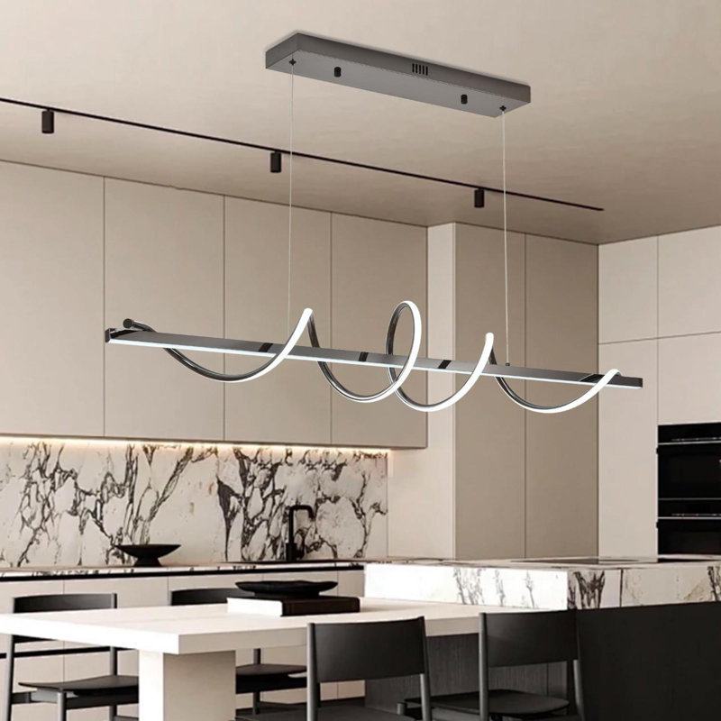 Modern Led Pendant Light For Kitchen Island Lighting  Modern Chandelier Dining Room Lighting Fixture Over Table Dimmable Ceiling Pendant Lights Creative Snake Shaped Twist Design
