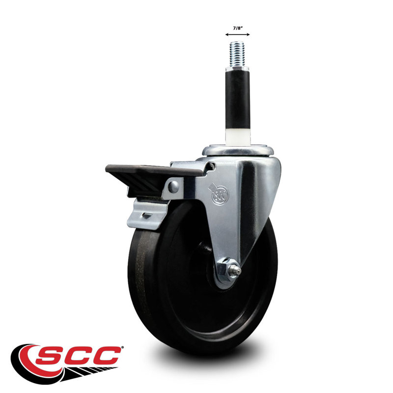 Phenolic Swivel 7/8 Inch Expanding Stem Caster with Brake SCC