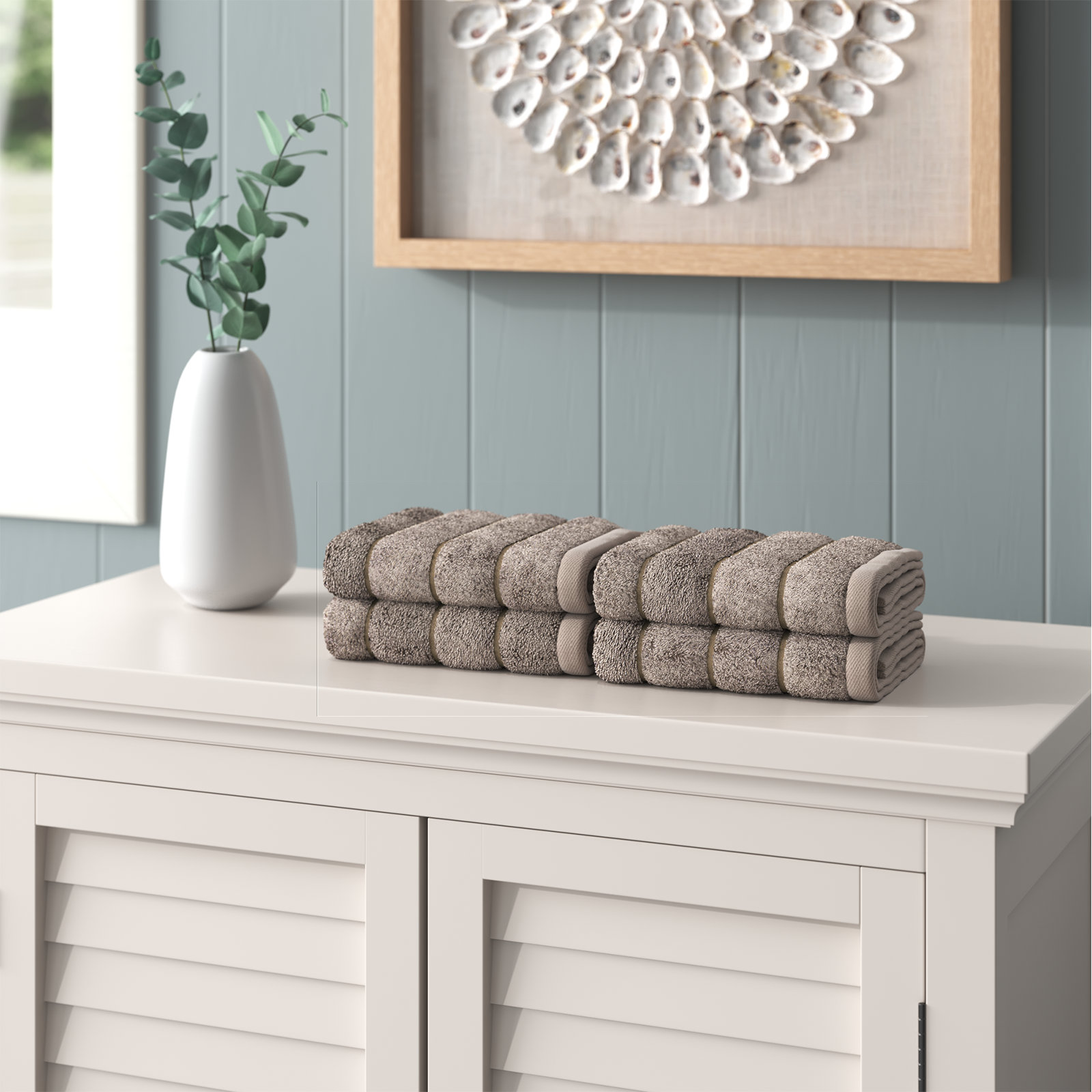 Rachel Turkish Cotton Ribbed Wash Towels, Beige