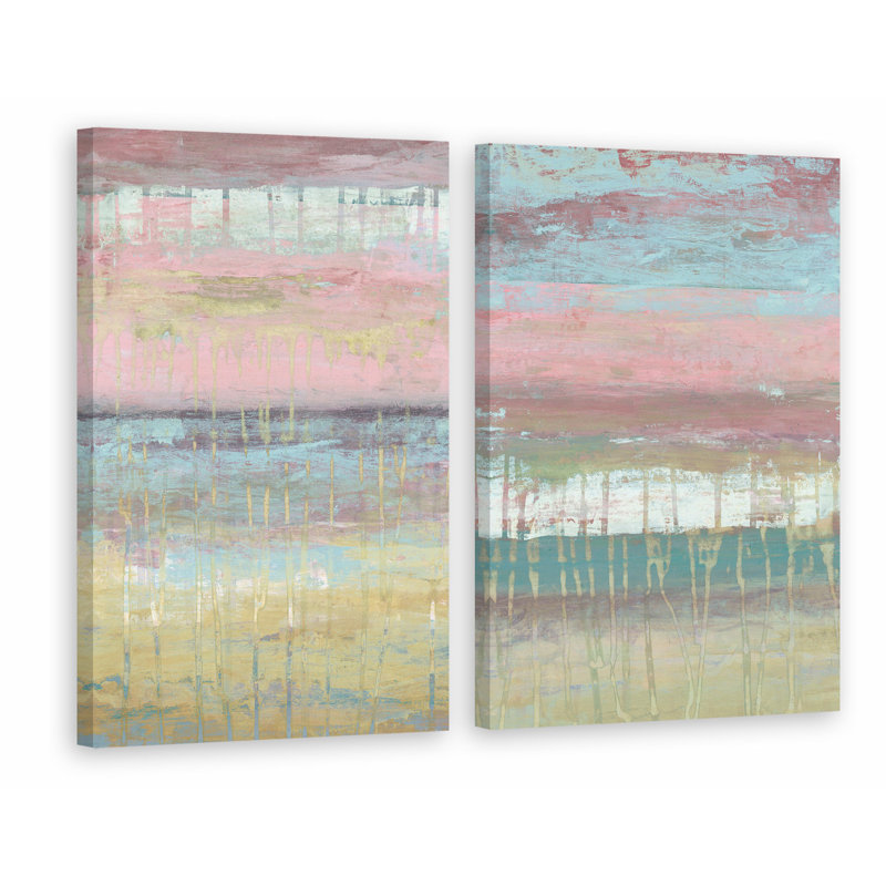 «Cotton Candy Layers Diptych», ensemble de 2 pièces sur toile, H 60 po x l 40 po x L 1,5 po