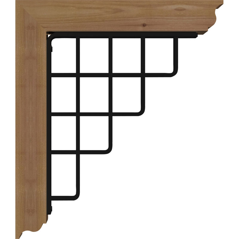Support de fer traditionnel 4 po Diane, H 20 po x P 18 po, Cèdre rouge de l'Ouest l 4 po x T 4 po (sciage br
