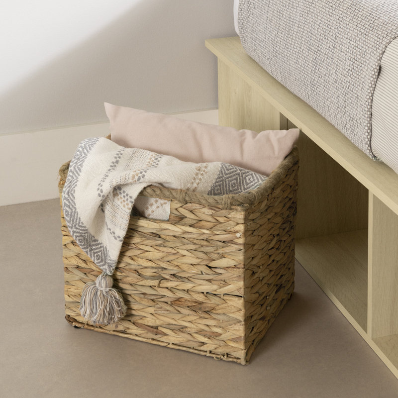 Très grand lit plateforme avec paniers en osier Danbury, Beige, Grand
