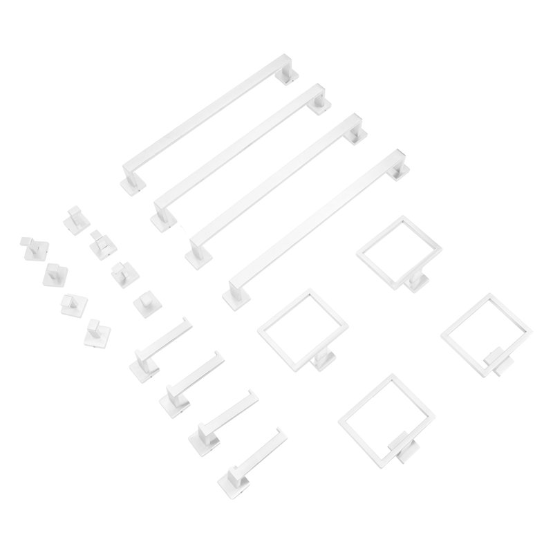 Ensemble de 20 serviettes murales en acier inoxydable de style géométrique pour salle de bain, Argent argent