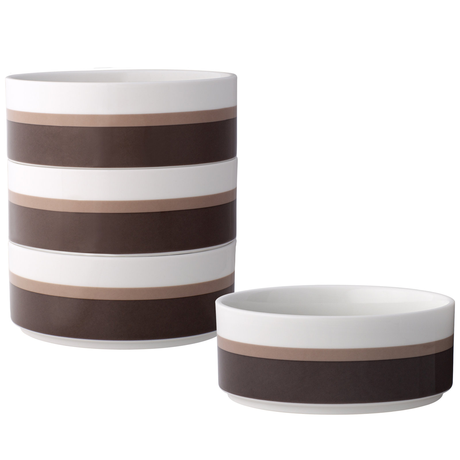 Noritake Colorstax Stripe Cereal Bowls, 6", 20 OZ., Brown