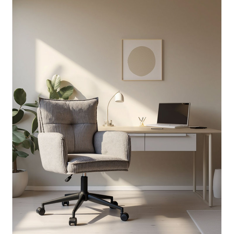 Harbour Corduroy Office Chair, Grey