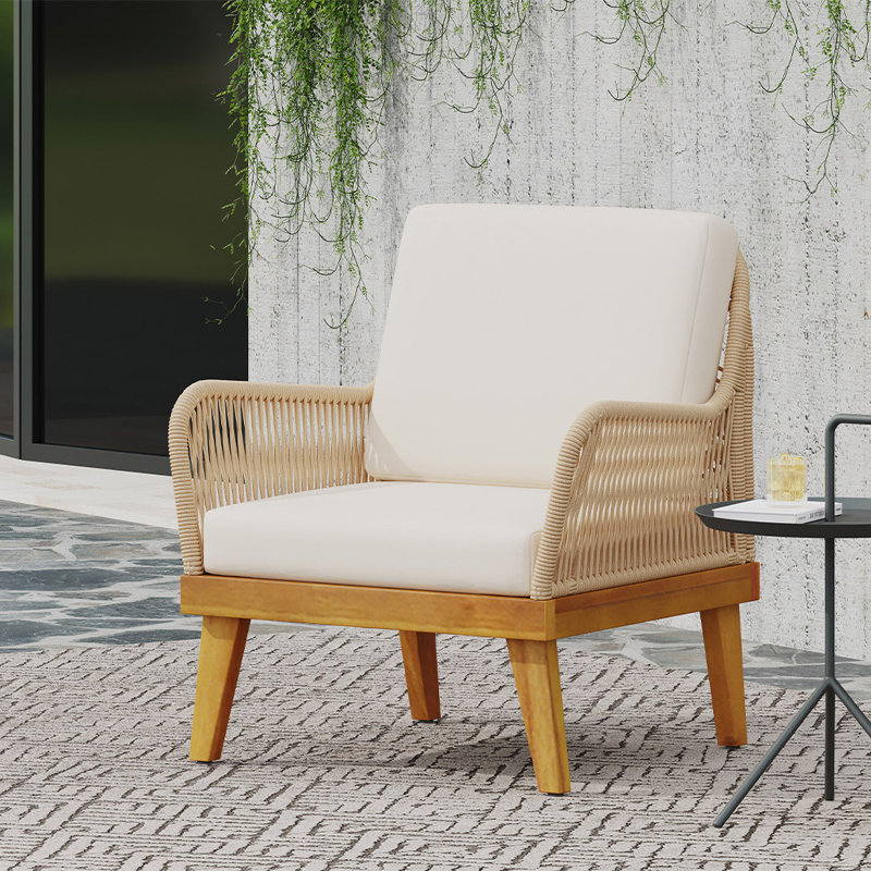 Chaise de patio avec coussins Varian