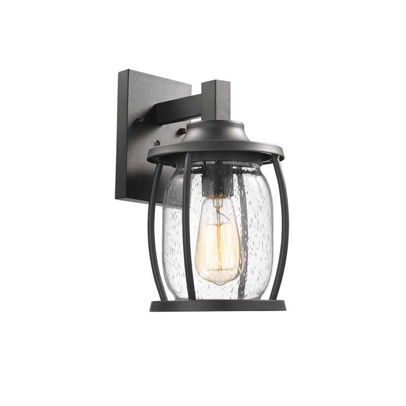 Dunnam Wall Light, 11.5" H x 6.5" W x 8" D, Textured Black