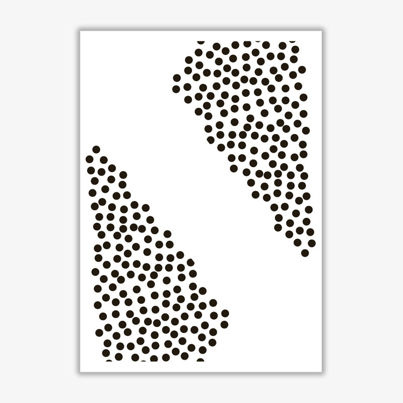 Black Corner Polka Dots Abstract - Print, 30 cm H x 21 cm W x 1 cm D, No Frame
