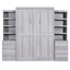 Lit double gris avec options de rangement et tiroirs fonctionnels - Structure de qualité fiable