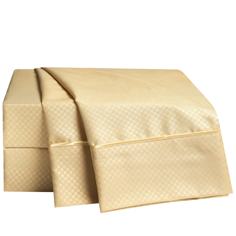 Ensemble de draps Elegant, Ensemble de draps pour lit double + drap-housse + , Chameau