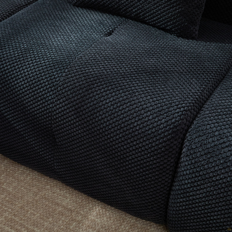 Ensemble de canapé modulaire rembourré en L de 104,3 po 4 pièces, surdimensionné à 3 places avec canapé-lit capitonné en forme de nuage avec siège profond et repose-pieds mobile, 3 coussins pour le salon, sans Assem