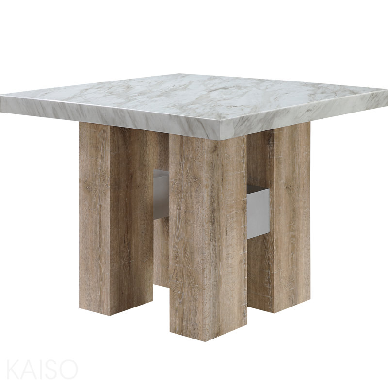 Table de bar Natural, Brun / Blanc