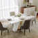 Hobart Modern Rectangular Sintered Stone Dining Table with Pedestal Base