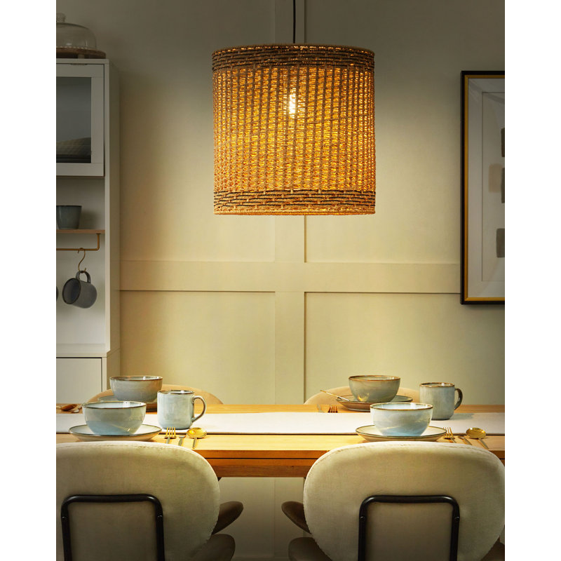 Allynn 1 - Light Natural Drum Pendant